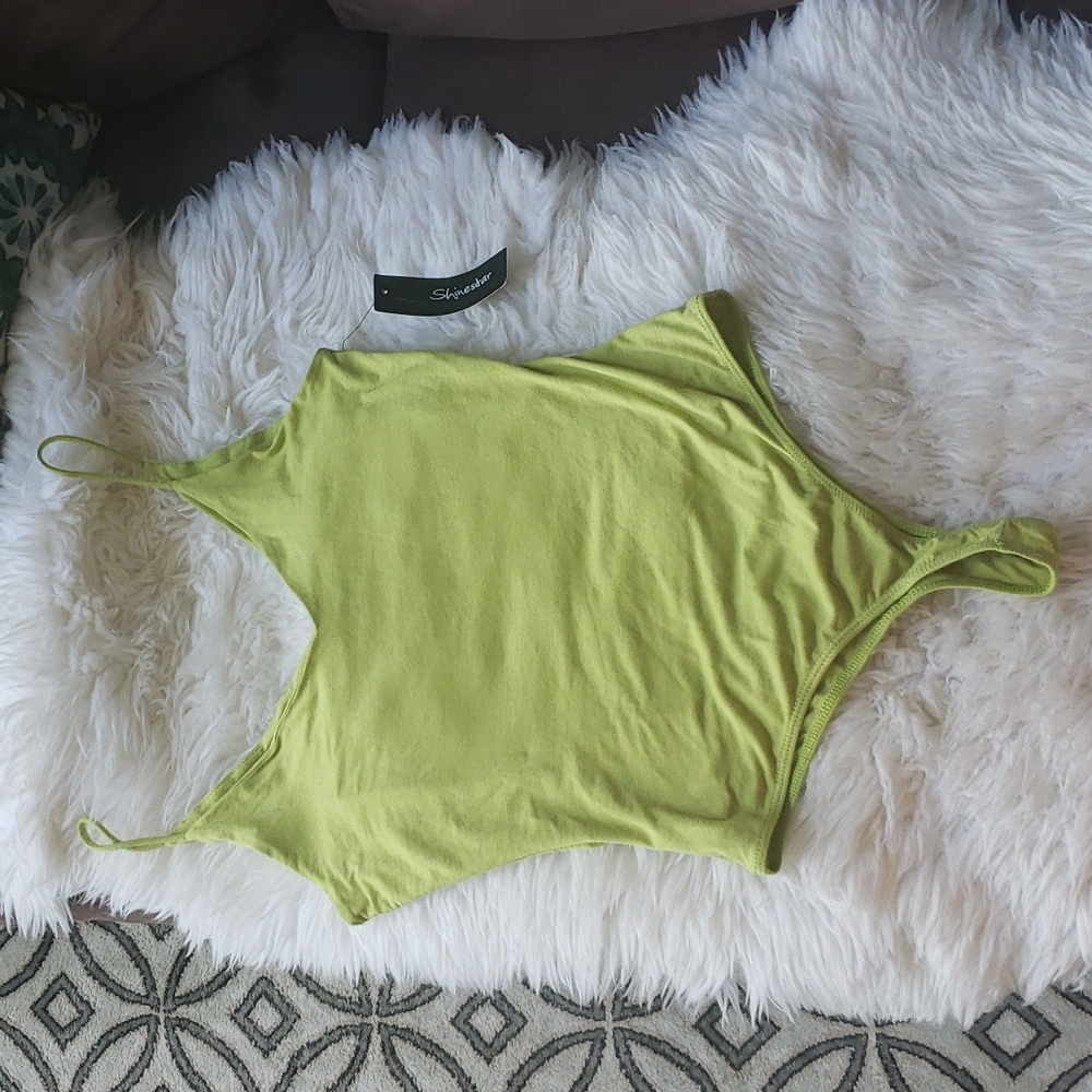 Lime green body suit
